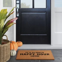1'6"x2'6" It's Always Happy Hour Here Doormat Black - Opalhouseā¢