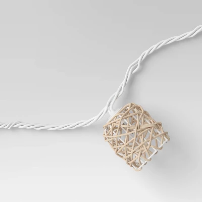 10ct Incandescent Mini Lights With Wrapped Rattan Hoods Brown - Opalhouse⢠- Image 3