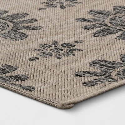 Dark Daisy Outdoor Rug Black - Opalhouse⢠- Image 2