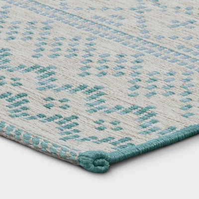 5' X 7' Tapestry Woven Outdoor Rug Aqua - Opalhouse⢠- Image 2