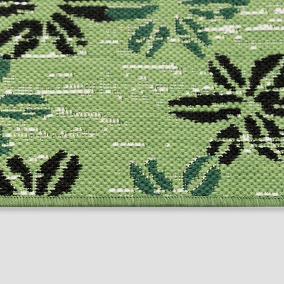 5' X 7' Floral Stamp Outdoor Rug Green - Opalhouse⢠- Image 3
