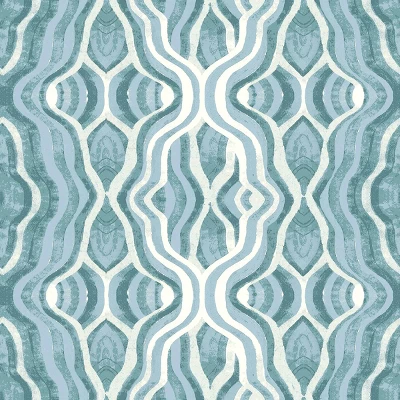 7.5'x7.5' Decorative Trim Scalloped Outdoor Market Umbrella Blue - Opalhouse™ Designed With Jungalow™ - Image 5