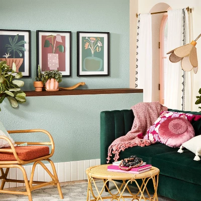 (Set Of 3) 16" X 20" Floral Paper Collage Framed Wall Art White - Opalhouse™ Designed With Jungalow™