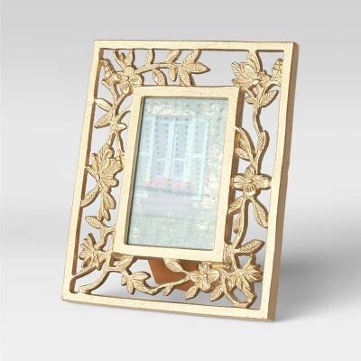 4" X 6" Metal Feather Frame Light Gold - Opalhouse⢠- Image 2