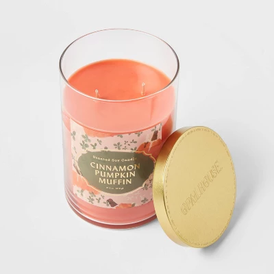 21.5oz Lidded Glass Jar 2-Wick Cinnamon Pumpkin Muffin Candle - Opalhouse⢠- Image 2