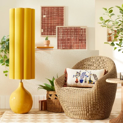 Floor Lamp Yellow Ceramic With Elongated Shade (Includes LED Light Bulb) - Opalhouse™ Designed With Jungalow™ - Image 2