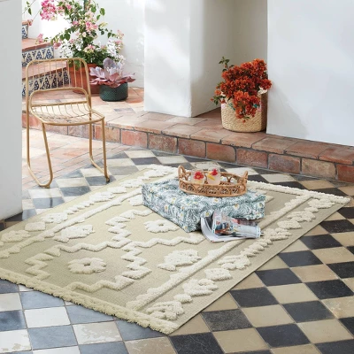 Outdoor Rug Tufted Cream - Opalhouse⢠- Image 3