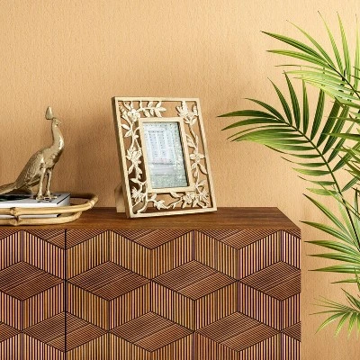 4" X 6" Metal Feather Frame Light Gold - Opalhouseā¢