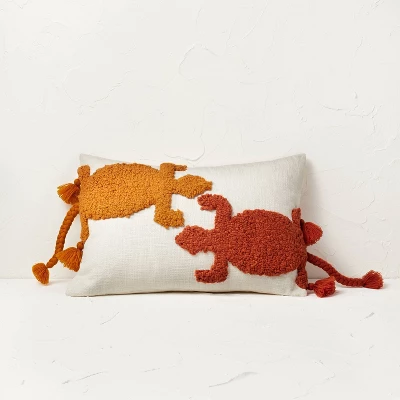 Two Lizard Punch Needle Lumbar Throw Pillow - Opalhouse™ Designed With Jungalow™ - Image 4