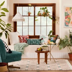 Tapestry Ogee Medallion Rug Blush - Opalhouse⢠Designed With Jungalowā¢